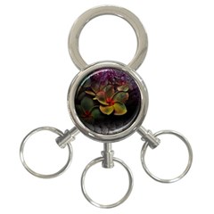 Beautiful Floral 3-ring Key Chain by Sparkle