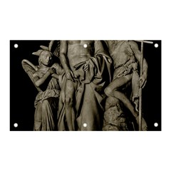 Catholic Motif Sculpture Over Black Banner And Sign 5  X 3  by dflcprintsclothing