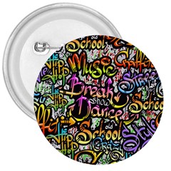 Graffiti Word Seamless Pattern 3  Buttons by Pakemis