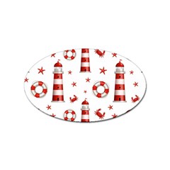 Nautical Seamless Pattern Sticker (oval) by Pakemis