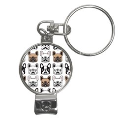 Dog French Bulldog Seamless Pattern Face Head Nail Clippers Key Chain by Pakemis