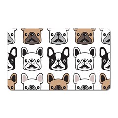 Dog French Bulldog Seamless Pattern Face Head Magnet (rectangular) by Pakemis