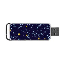 Seamless Pattern With Cartoon Zodiac Constellations Starry Sky Portable Usb Flash (one Side) by Pakemis