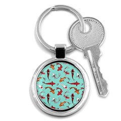 Pattern-with-koi-fishes Key Chain (round) by Pakemis