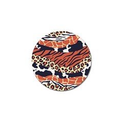 Mixed-animal-skin-print-safari-textures-mix-leopard-zebra-tiger-skins-patterns-luxury-animals-textur Golf Ball Marker (4 Pack) by Pakemis