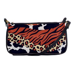 Mixed-animal-skin-print-safari-textures-mix-leopard-zebra-tiger-skins-patterns-luxury-animals-textur Shoulder Clutch Bag by Pakemis