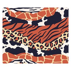 Mixed-animal-skin-print-safari-textures-mix-leopard-zebra-tiger-skins-patterns-luxury-animals-textur Flano Blanket (small) by Pakemis