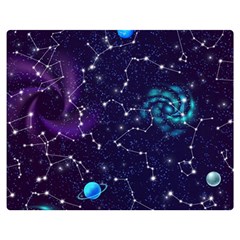 Realistic-night-sky-poster-with-constellations Double Sided Flano Blanket (medium) by Pakemis