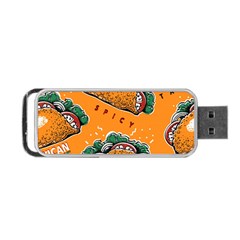 Seamless Pattern With Taco Portable Usb Flash (two Sides) by Pakemis