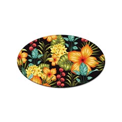 Fabulous Colorful Floral Seamless Sticker (oval) by Pakemis