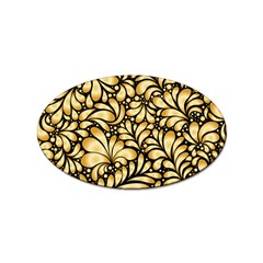 Damask-teardrop-gold-ornament-seamless-pattern Sticker (oval) by Pakemis