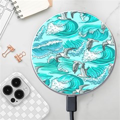 Sea-waves-seamless-pattern Wireless Charger by Pakemis