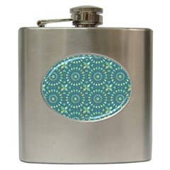 Kaleidoscope Hunter Green Hip Flask (6 Oz) by Mazipoodles