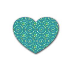 Kaleidoscope Jericho Jade Rubber Heart Coaster (4 Pack) by Mazipoodles