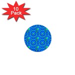 Kaleidoscope Blue 1  Mini Buttons (10 pack)  Front