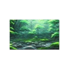 River Forest Woods Nature Rocks Japan Fantasy Sticker (rectangular) by Uceng