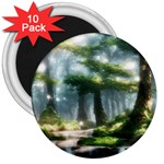 Forest Wood Nature Lake Swamp Water Trees 3  Magnets (10 pack)  Front