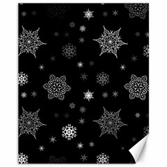 Christmas Snowflake Seamless Pattern With Tiled Falling Snow Canvas 11  X 14  by Uceng