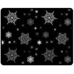 Christmas Snowflake Seamless Pattern With Tiled Falling Snow Fleece Blanket (medium) by Uceng