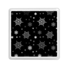 Christmas Snowflake Seamless Pattern With Tiled Falling Snow Memory Card Reader (square) by Uceng