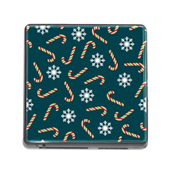 Christmas Seamless Pattern With Candies Snowflakes Memory Card Reader (square 5 Slot) by Uceng