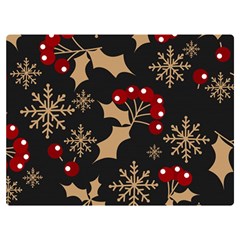 Christmas Pattern With Snowflakes Berries Flano Blanket (extra Small) by Uceng