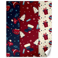 Flat Design Christmas Pattern Collection Art Canvas 11  X 14  by Uceng