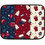 Flat Design Christmas Pattern Collection Art Double Sided Fleece Blanket (Mini) 35 x27  Blanket Front