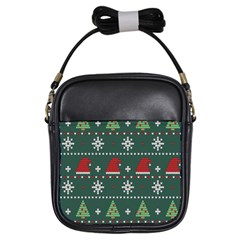 Beautiful Knitted Christmas Pattern Girls Sling Bag by Uceng