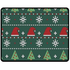 Beautiful Knitted Christmas Pattern Double Sided Fleece Blanket (medium) by Uceng