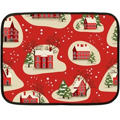 Christmas New Year Seamless Pattern Fleece Blanket (mini) by Uceng