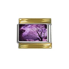 Violet Nature Gold Trim Italian Charm (9mm) by Sparkle