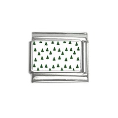 Green Christmas Trees White Italian Charm (9mm) by TetiBright