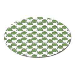 Funny Frog Cartoon Drawing Motif Pattern Oval Magnet by dflcprintsclothing