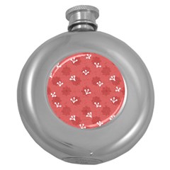 Background Graphic Wallpaper Decor Backdrop Design Art Pink Round Hip Flask (5 Oz) by Pakemis