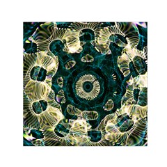 Fractal Glowing Kaleidoscope Wallpaper Art Design Square Satin Scarf (30  X 30 ) by Pakemis