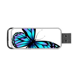 Blue And Pink Butterfly Illustration, Monarch Butterfly Cartoon Blue, Cartoon Blue Butterfly Free Pn Portable Usb Flash (two Sides) by asedoi