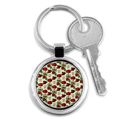 Flowers Pattern Key Chain (round) by Sparkle