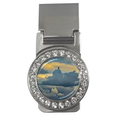 Bird Flying Over Stormy Sky Money Clips (cz)  by dflcprintsclothing