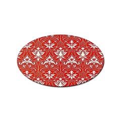 Red And White Christmas Ornament Sticker (oval) by ConteMonfrey