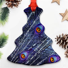 Peacock-feathers-color-plumage Blue Ornament (christmas Tree)  by danenraven