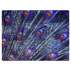 Peacock-feathers-color-plumage Blue One Side Premium Plush Fleece Blanket (extra Small) by danenraven