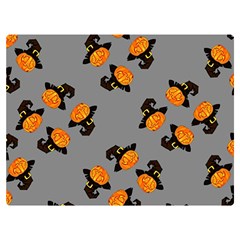 Pumpkin Heads With Hat Gray Premium Plush Fleece Blanket (extra Small) by TetiBright