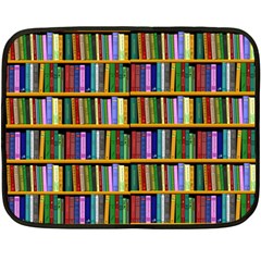 Books On A Shelf One Side Fleece Blanket (mini) by TetiBright