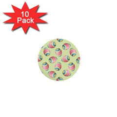 Colorful Easter Eggs Pattern Green 1  Mini Buttons (10 Pack)  by TetiBright