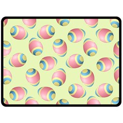 Colorful Easter Eggs Pattern Green Fleece Blanket (large) by TetiBright