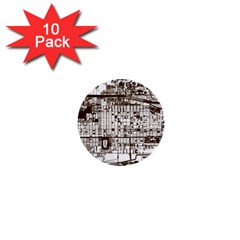 Antique Oriental Town Map  1  Mini Buttons (10 Pack)  by ConteMonfrey