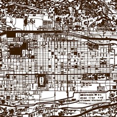 Antique Oriental Town Map  Play Mat (rectangle) by ConteMonfrey