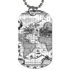 Antique Mapa Mundi Revisited Dog Tag (one Side) by ConteMonfrey