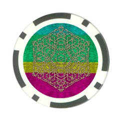 Rainbow Landscape With A Beautiful Silver Star So Decorative Poker Chip Card Guard by pepitasart